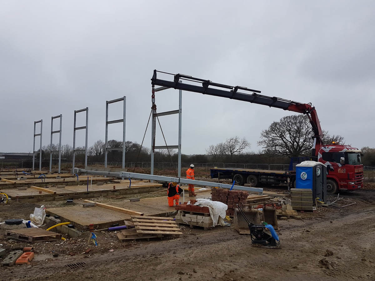 Erecting a steel building in Ashford Kent