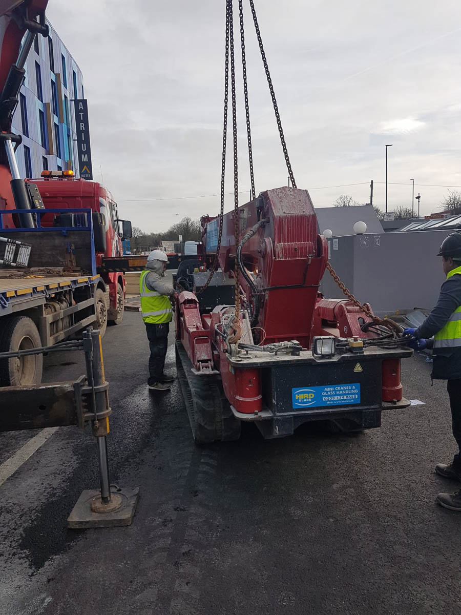 Lifting mini cranes at Heathrow