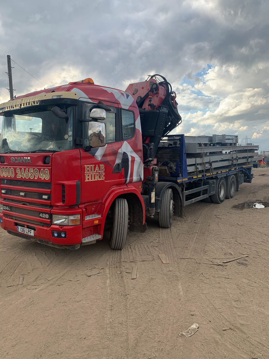 RSj Steel Beams being transported to Knightsbridge