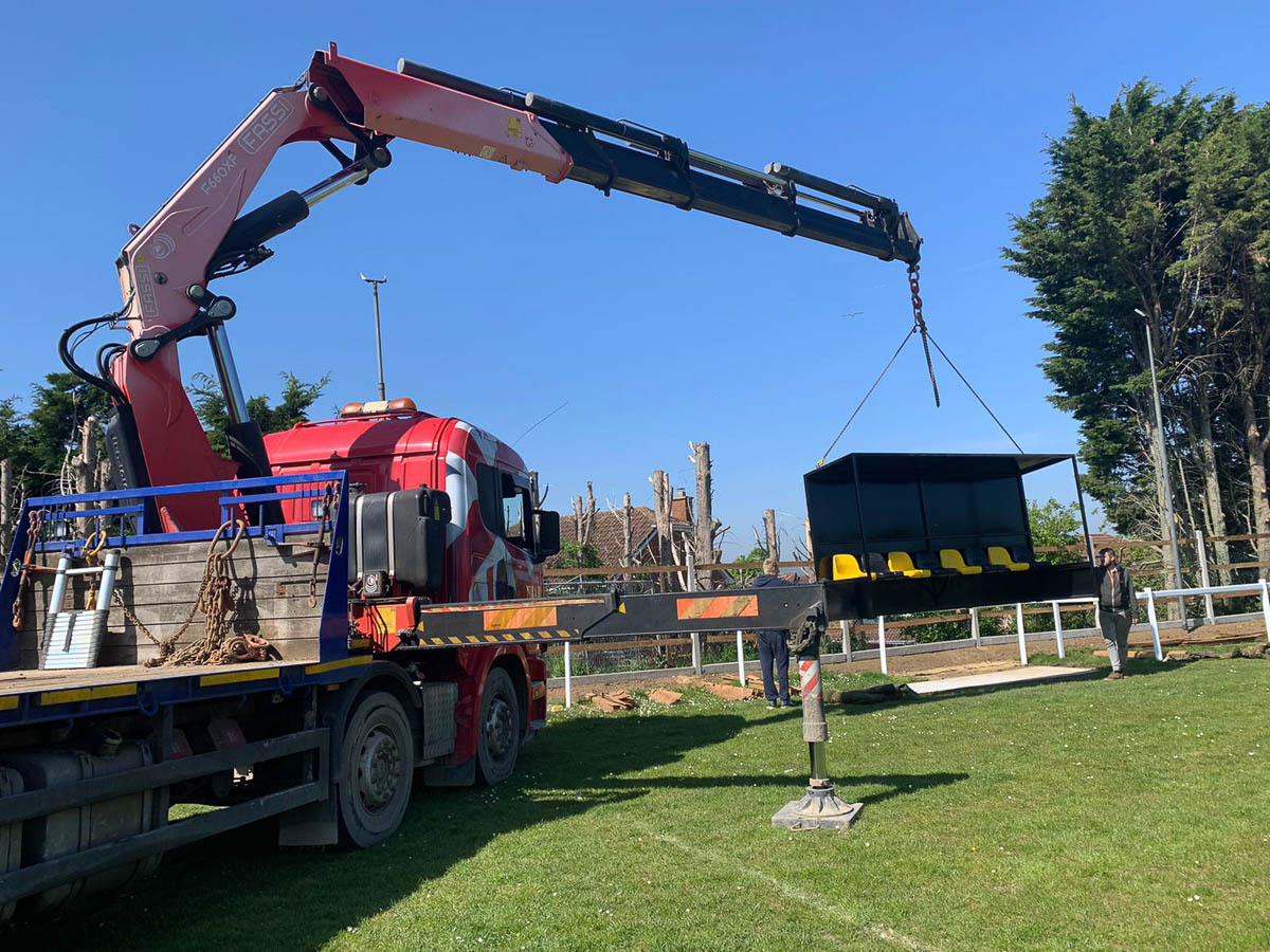 Transporting football seating in Maidstone